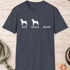 Sitz Rolle Bleib Hunde T-Shirt