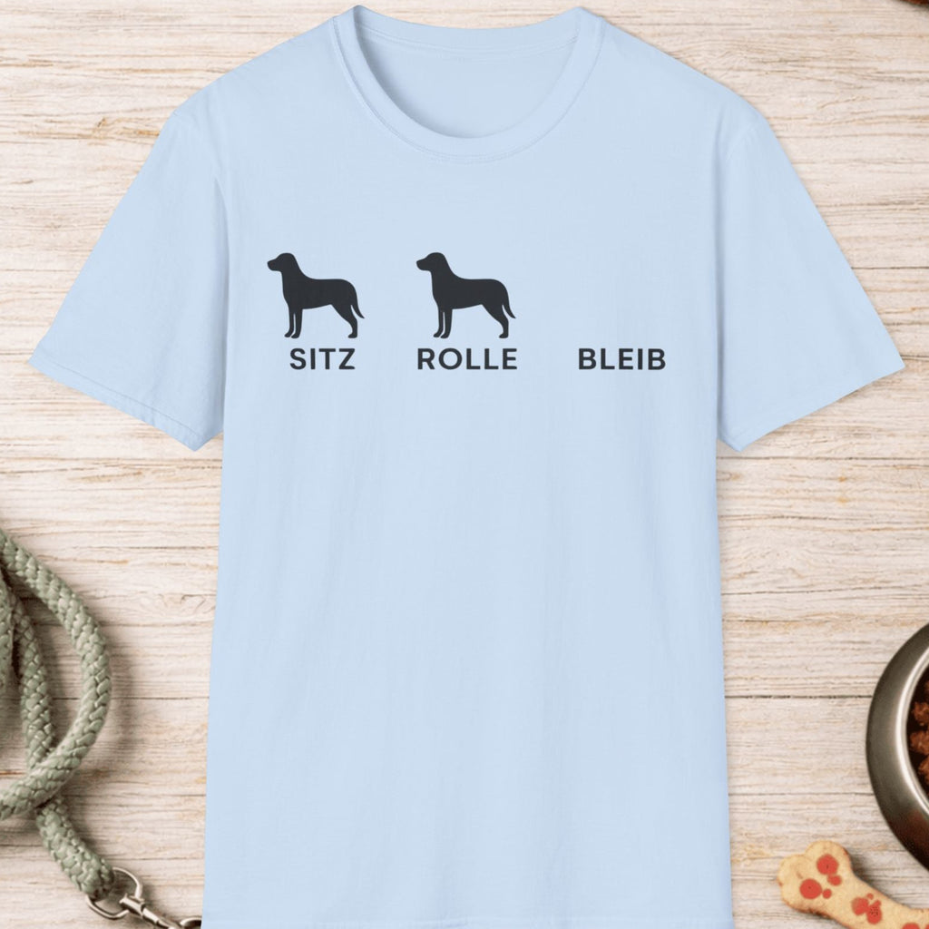 Sitz Rolle Bleib Hunde T-Shirt