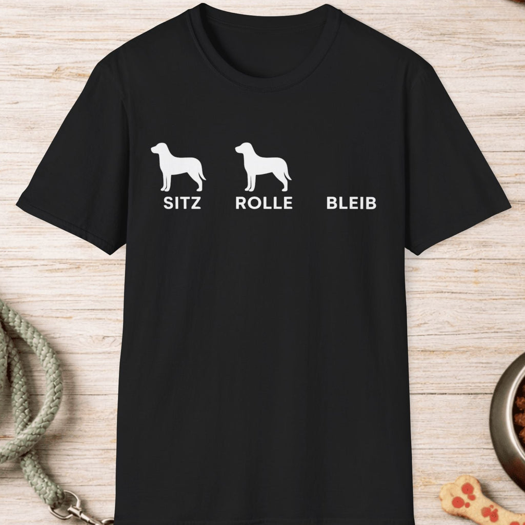 Sitz Rolle Bleib Hunde T-Shirt