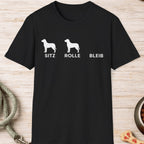 Sitz Rolle Bleib Hunde T-Shirt