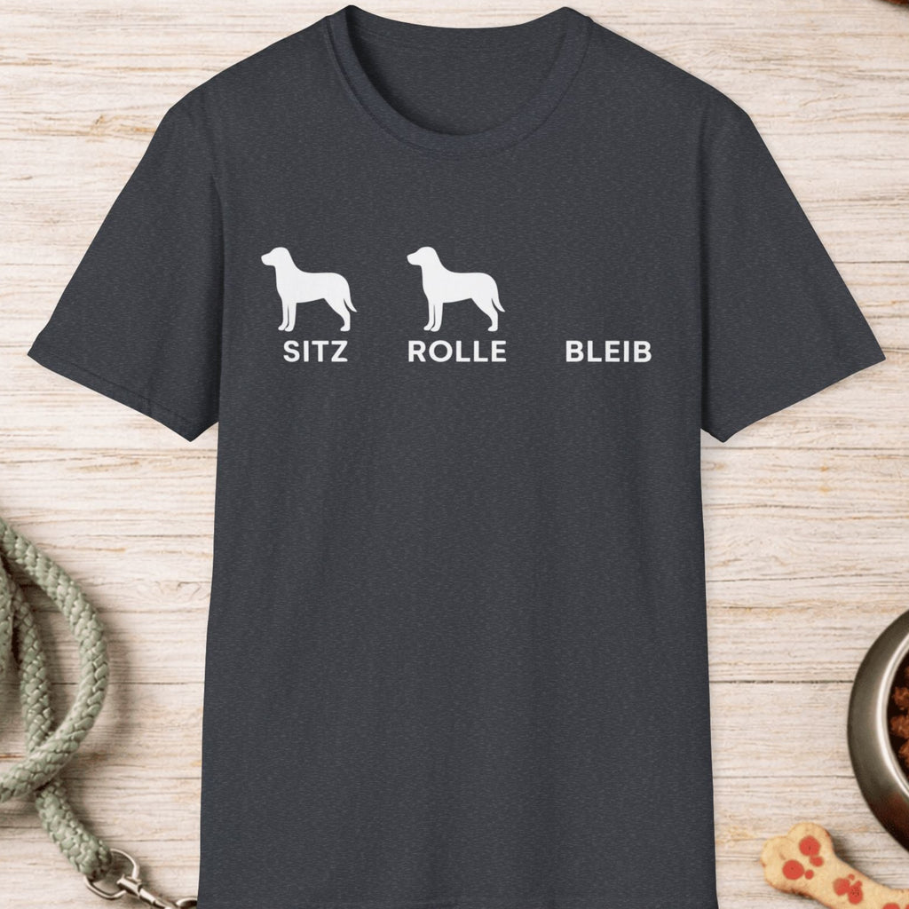 Sitz Rolle Bleib Hunde T-Shirt