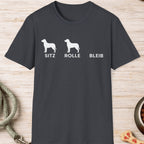 Sitz Rolle Bleib Hunde T-Shirt